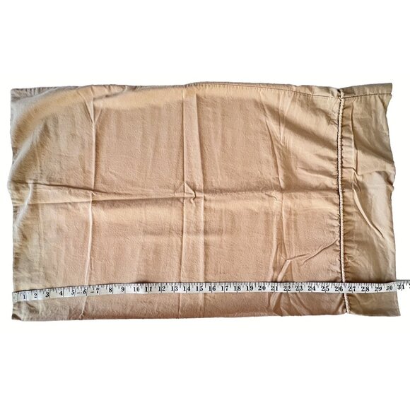 RALPH LAUREN Pillowcase Standard 100% Cotton Beige Tan Self Welted Traditional - Picture 5 of 7